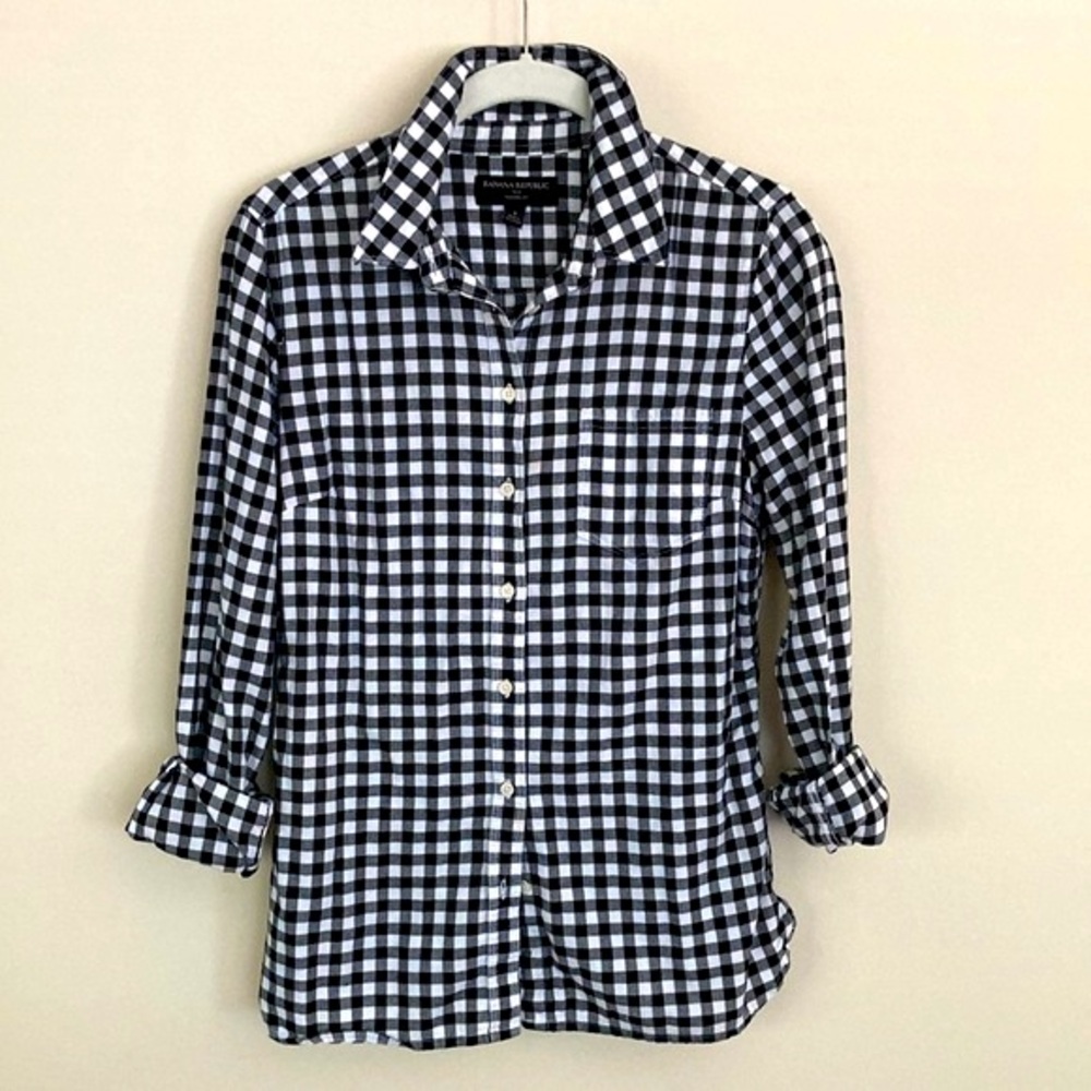 Banana Republic Classic Fit Buffalo Plaid Flannel Shirt Sz S